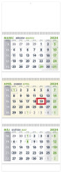 Nástenný kalendár 3-ŠPIRÁLOVÝ 2024 - Biely